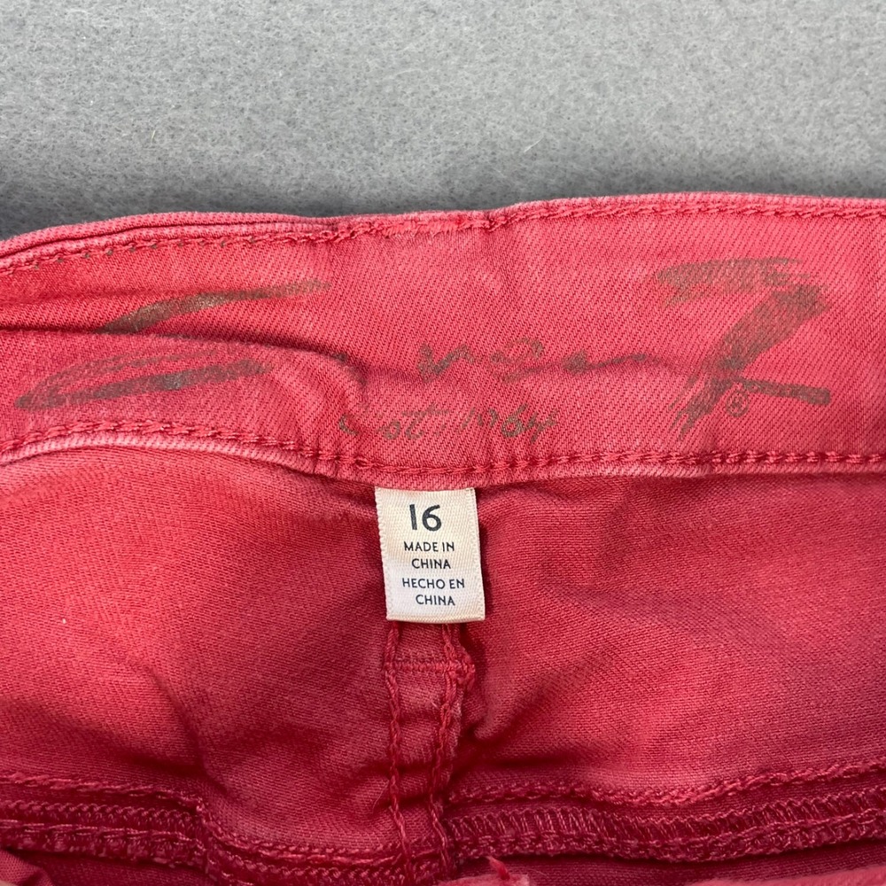 Seven7 Holly Berry Red Sunset Bermuda Shorts Stretch Womens Size 16 - Picture 3 of 9